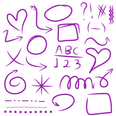 Ikon panah diset pada latar belakang putih