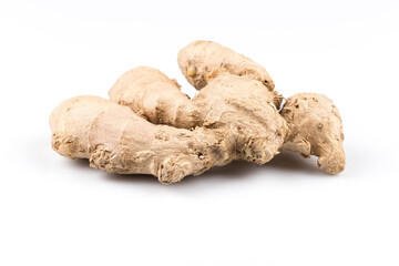fresh ginger on white background