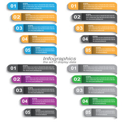 Fototapeta na wymiar Collection infographic template for modern data visualization and ranking and statistics.