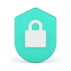 Antivirus password software system privacy lock shield cyberspace access 3d icon realistic vector