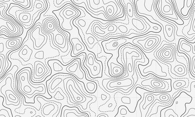 Ocean topographic line map with curvy wave isolines vector illustration. Sea depth topographic landscape surface for nautical radar readings. Cartography texture abstract banner of relief ocean floor.