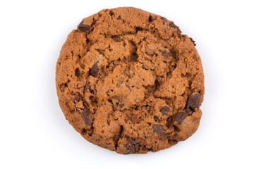 Chocolate chip cookie isolated on white