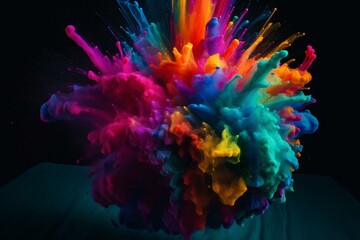 Fototapeta na wymiar Bursting hues of vibrant color, explosive and dynamic. Generative AI