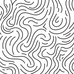 Hand drawn abstract wave lines seamless pattern background