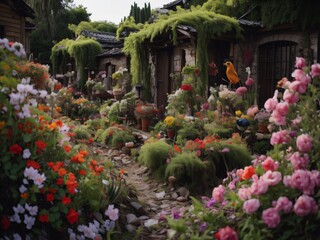 Obraz premium garden with flowers