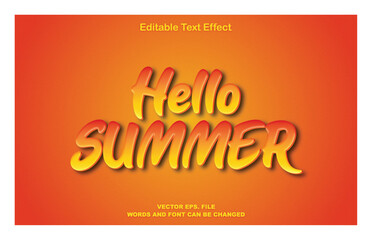 Hello summer 3d editable text effect, hello summer liquid style premium text effect, summer  3d text effect