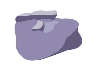 Gray stone, boulder, rock, close-up, isolated, on a transparent and white background. Vector illustration in cartoon style, image, graphic design. Element for design decoration.