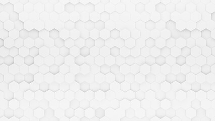 White hexagons background or backdrop with copy space for text - obrazy, fototapety, plakaty