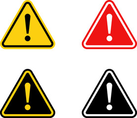 Warning sign icon in flat style. Attention symbol for your web site design, app, logo. Vector illustration.