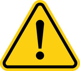 Warning sign icon in flat style. Attention symbol for your web site design, app, logo. Vector illustration.