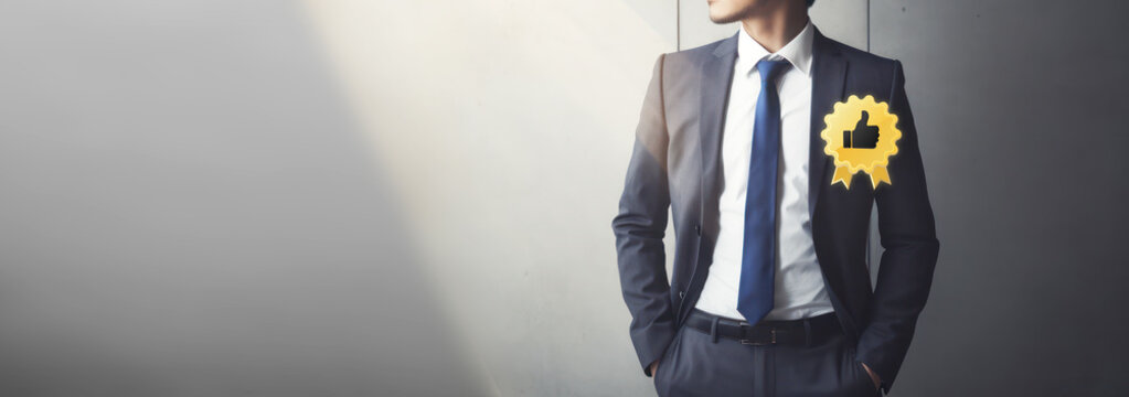 credibility banner concept of business integrity, trust building, reliable commitment, regard, reputation. generative ai.