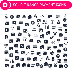 Naklejka na ściany i meble Finance and payment icons set.Collection of financial, payment, currency icon design material