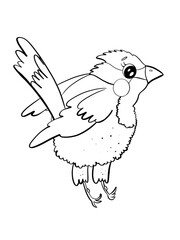 illustration outline line card cartoon childish style character little bird spring cute coloring coloring media sticker postcard cover design element