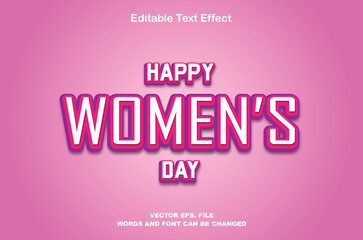 Women's day text effect, happy women's day 3d editable text effect, women's day premium text effect