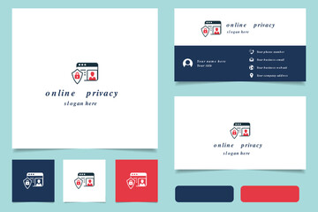 Online privacy logo design with editable slogan. Branding book and business card template.