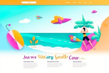 summer beach banners Generative AI