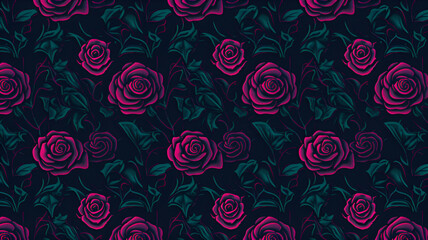 Fototapeta na wymiar Pink Rose Wallpaper Background | Generative AI 