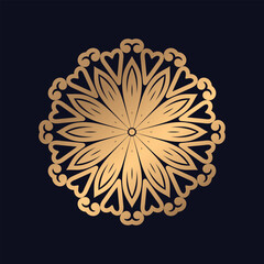 Cute gold color mandala design background.