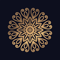 Ethnic gold color mandala design background