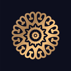 luxury gold color Round Lace mandala design background