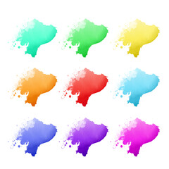 Fototapeta premium Country map watercolor sublimation backgrounds set on white background. Ecuador