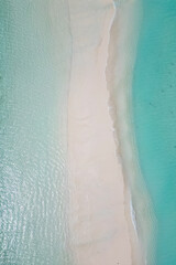 stunning blue ocean and sandy white island maldives top drone aeral view deserted hidden Maldives...