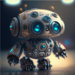 Cute little 3D animated robot