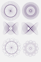 Set of abstract graphic elements. thin lines of circles. minimalistic graphics © Juliya
