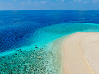 Tropical paradise atoll Ukulhas island aerial view