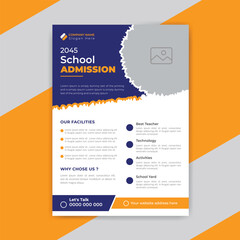 Flat school activities for children poster template design