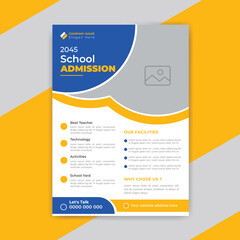 Back to school open for admission flyer design template