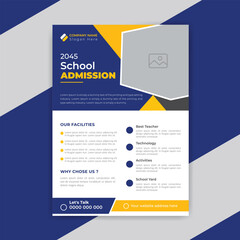 School education flyer or kids admission flyer and layout template