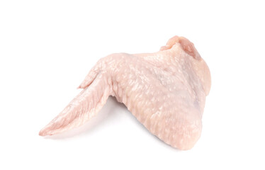 Raw chicken wings isolated on white background.
