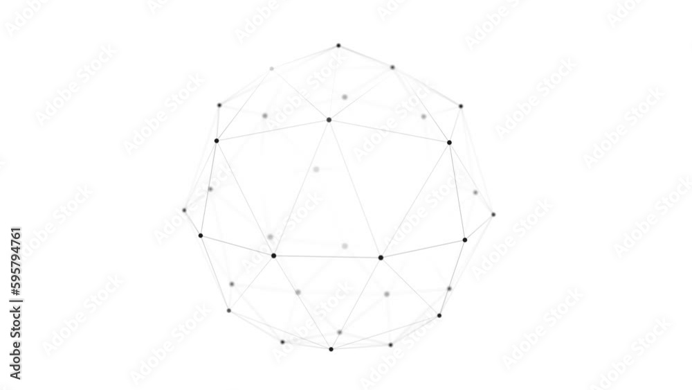 Poster futuristic digital shape from dots and lines. network connection structure. big data visualization. 