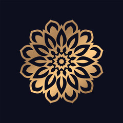 Premium gold color ornamental mandala design background