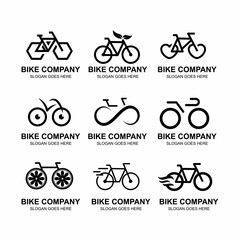 set of bicycle logo vector icon free