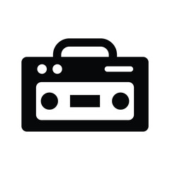 radio glyph icon illustration vector graphic