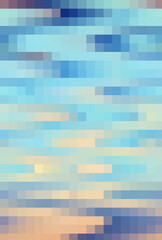 Blue beige gradient background, small pixel mosaic tile. Vertical image