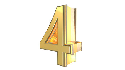 Gold 3d number element for design