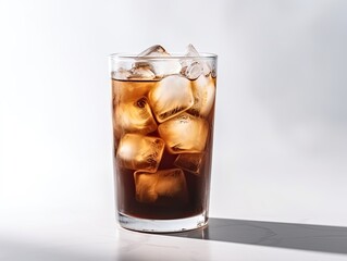 Iced  coffee on a white background  ,Generative AI.	
