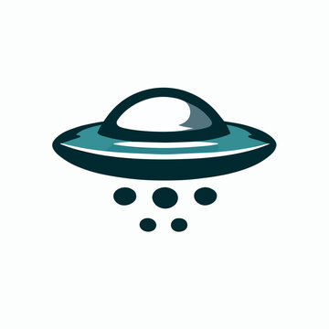 UFO, flying saucer, vector, black and white, grayscale, monochromatic, logo / symbol