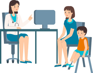 The mother took the child to the doctor.