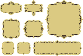 インド風の飾りフレームセット。ベクターデータ。