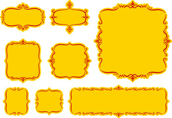 インド風の飾りフレームセット。ベクターデータ。