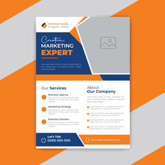 Creative marketing agency poster or business template brochure proposal, promotion, flyer design