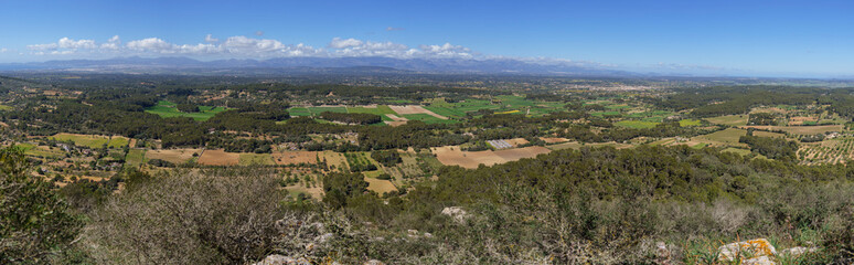 Fototapeta na wymiar view from the Sierra de Galdent, Llucmajor, Majorca, Balearic Islands, Spain