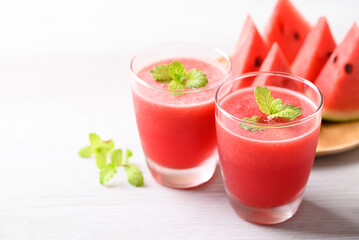 Watermelon smoothie juice, Cold drink in summer season