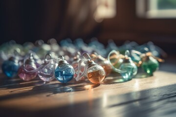 A string of baby pacifiers. Generative AI