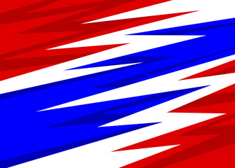 Abstract background with spikes and jagged zigzag line pattern and with American color theme