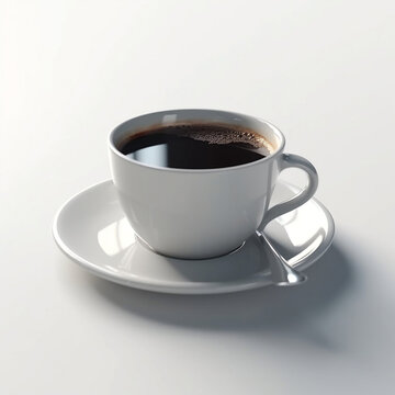cup of coffee , white background for commercials, web pages, cafeteria concepts, excellent quality , IA generativa